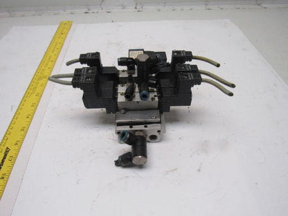 Festo JMEH-5/2-1/8-P Pneumatic Valve Bank Assembly W/ Manifold 24VDC Coil