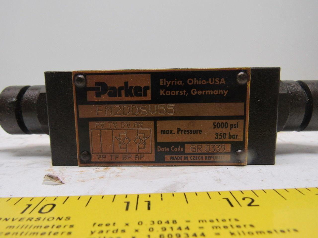 Parker FM2DDSV55 5000PSI Hydraulic Flow Control Valve