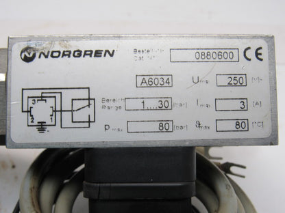 Norgren 0880600 Pressure Switch  1 To 30 Bar