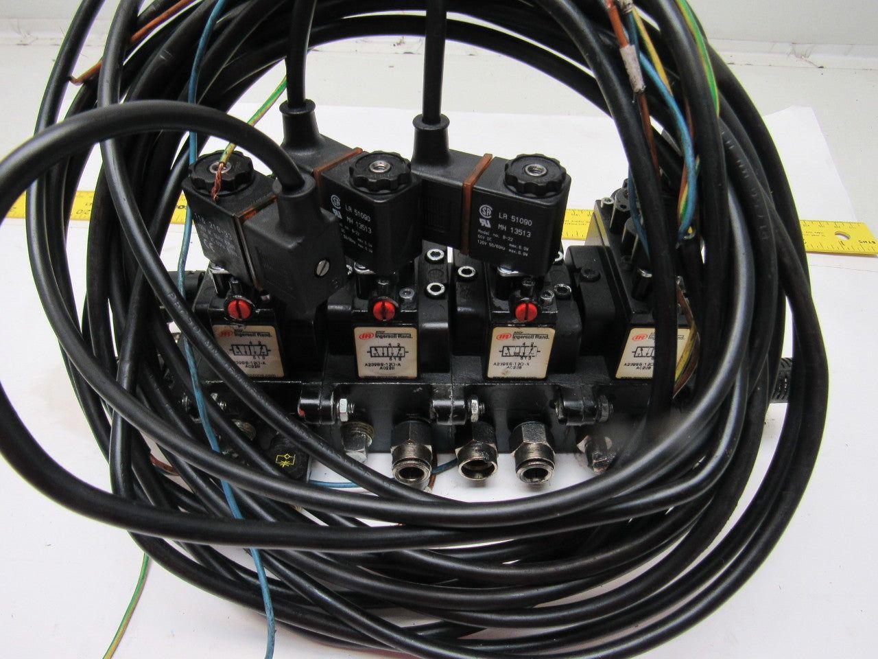 Ingersoll Rand A239SS-120-A Pneumatic Solenoid Air 4-Valve Manifold Block 120V