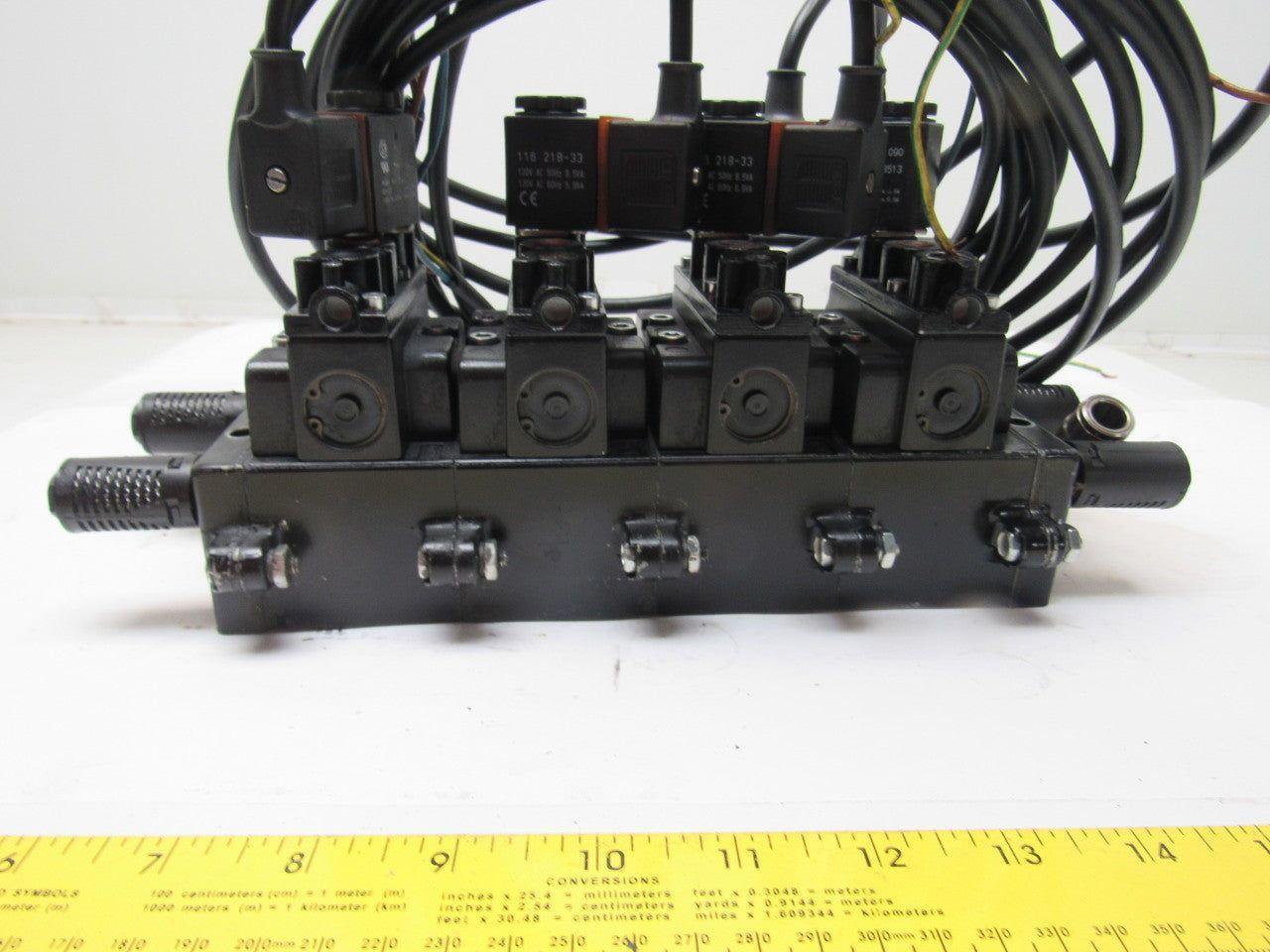 Ingersoll Rand A239SS-120-A Pneumatic Solenoid Air 4-Valve Manifold Block 120V