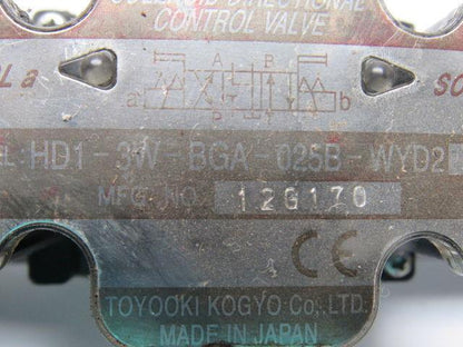 Toyooki HD1-3W-BGA-025B-WYD2 Hydraulic Solenoid Directional Control Valve