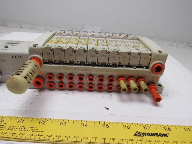 SMC VV5QC21-10N9SDQN23-X160O Pneumatic Valve Manifold Assembly W/EX250 Input