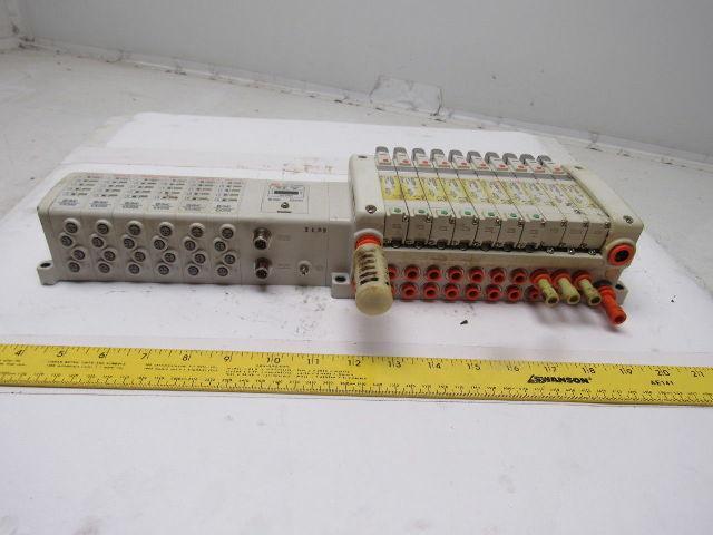 SMC VV5QC21-10N9SDQN23-X160O Pneumatic Valve Manifold Assembly W/EX250 Input