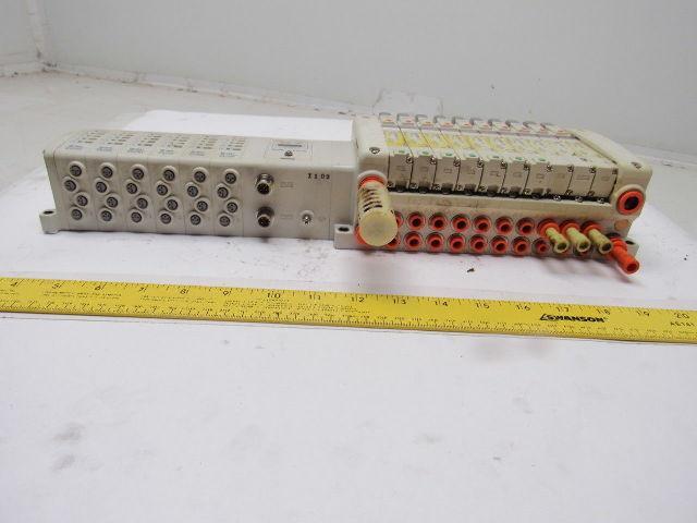 SMC VV5QC21-10N9SDQN23-X160O Pneumatic Valve Manifold Assembly W/EX250 Input