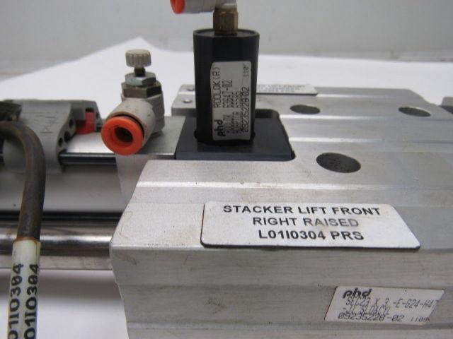 PHD SEC23x3-E-G24-H47-J1 SLD & CYL Pneumatic Dual Rod Slide Table W/Rod lok