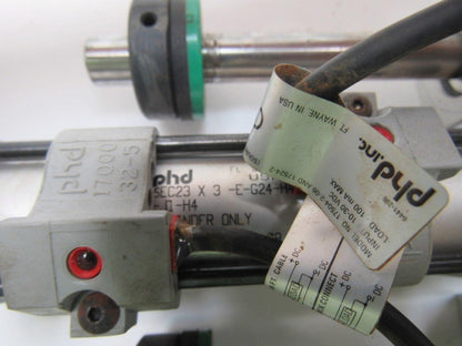 PHD SEC23x3-E-G24-H47-J1 SLD & CYL Pneumatic Dual Rod Slide Table W/Rod lok