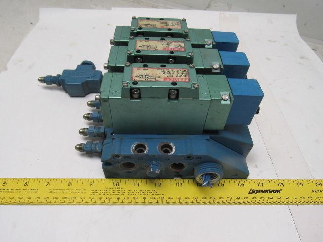 Numatics I13BA415M Pneumatic Solenoid Valve 3 Bank Assembly Base