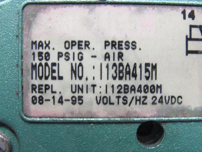 Numatics I13BA415M Pneumatic Solenoid Valve 2 Bank Assembly Base