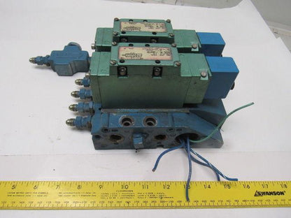 Numatics I13BA415M Pneumatic Solenoid Valve 2 Bank Assembly Base
