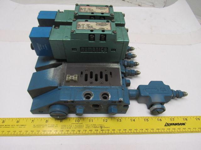 Numatics I13BA415M Pneumatic Solenoid Valve 2 Bank Assembly Base