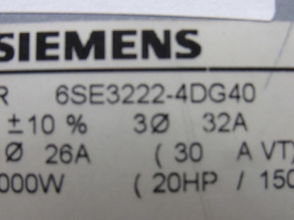 Siemens 6SE3222-4DG40 Midimaster Vector Drive Input 380/500V Motor 15 -20Hp