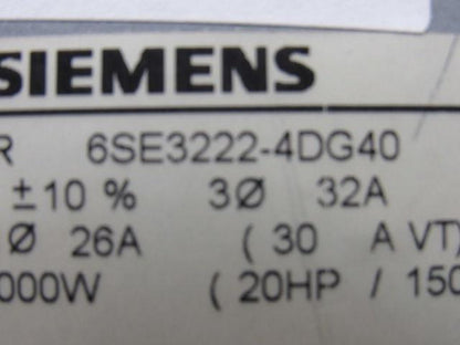 Siemens 6SE3222-4DG40 Midimaster Vector Drive Input 380/500V Motor 15 -20Hp