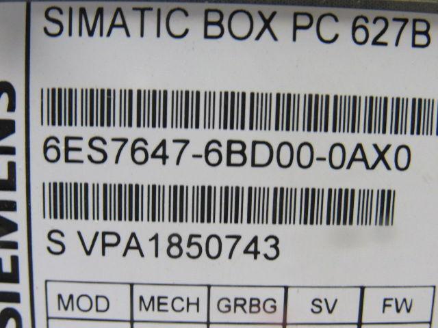 Siemens 6ES7647-6BD00-0AX0 Simatic Box PC Computer