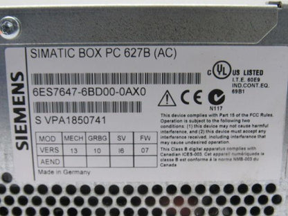 Siemens 6ES7647-6BD00-0AX0 Simatic Box PC Computer NIB