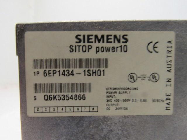 Siemens 6EP1434-1SH01 Sitop Power 10 Power Supply In 400-500V Out 24VDC 10A