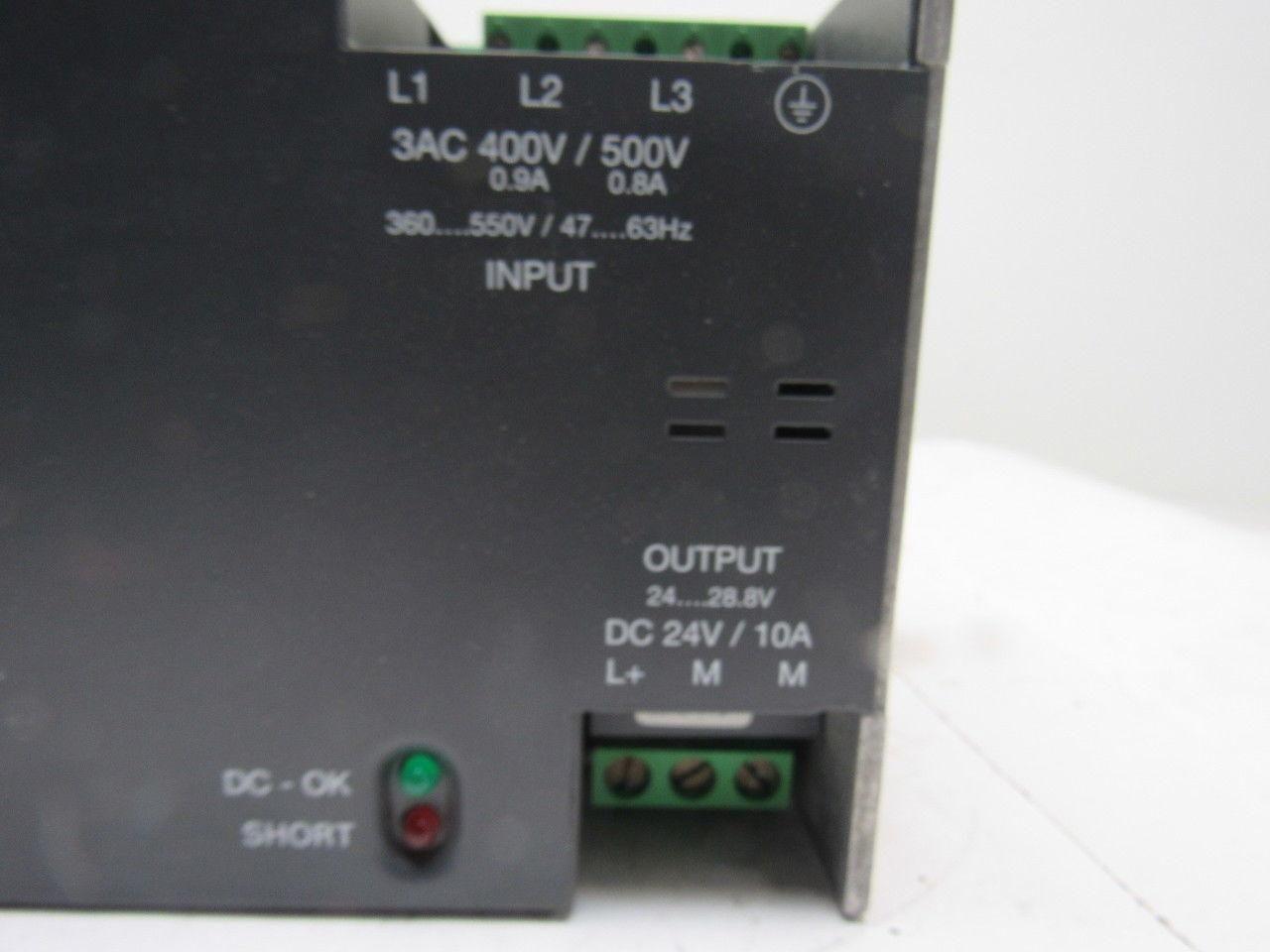 Siemens 6EP1434-1SH01 Sitop Power 10 Power Supply In 400-500V Out 24VDC 10A