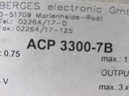 Berges ACP 3300-7B Variable Frequency Inverter Drive 1Hp