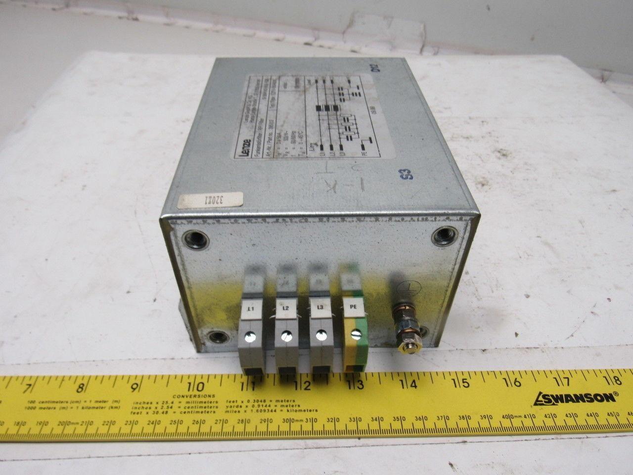Lenze EZF3-050A005 RFI Line Filter 500V 3x50A 50/60Hz