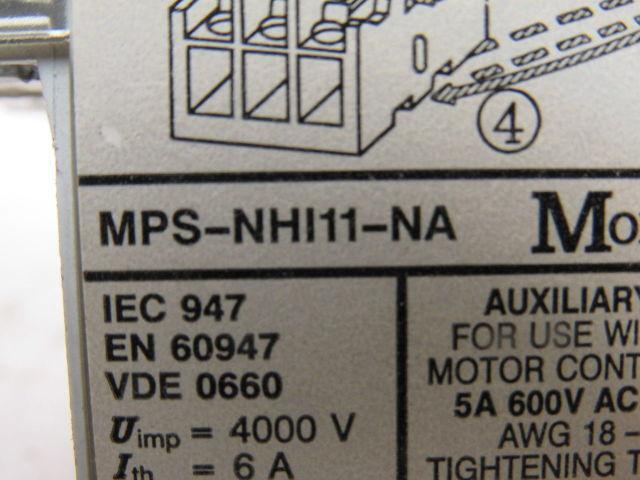 Klockner-Moeller MPS-NHI11-NA MPS-0,4 Thermal Magnetic Circuit Breaker