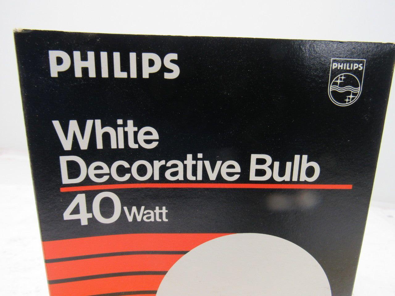 Philips G40 Light Bulb Med Base 120V 40W White Lot of 3
