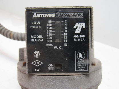 Antunes Controls RLGP-A Low Pressure 2" to 14" WC