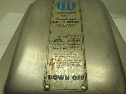 ITE NF352SS 600V 60A Stainless Steel Non Fused Stainless Steel Safety Switch