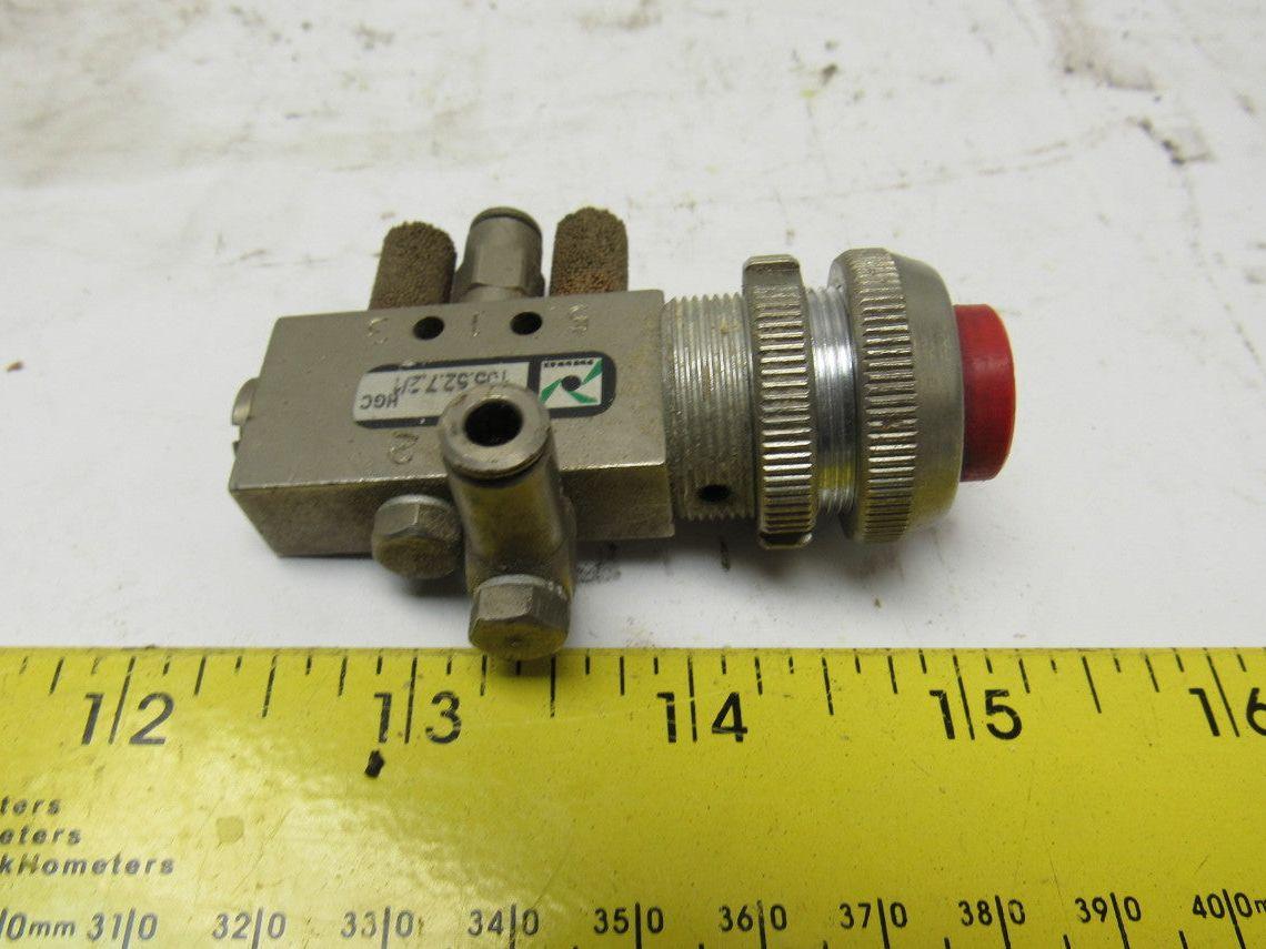 Pneumax 105.52.7.2/1 Pneumatic Push Button 22mm Momentary Contact Spring Return