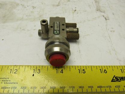 Pneumax 105.52.7.2/1 Pneumatic Push Button 22mm Momentary Contact Spring Return