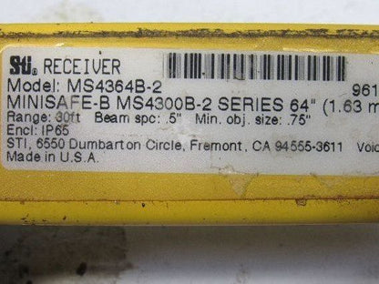 STI MiniSafe-B MS4364B-2 Safety Light Curtain Receiver & Transmitter Set 64"