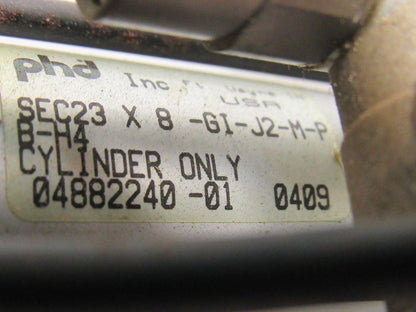 PHD SEC23x8-GI-J2-M-P-B-H4 Pneumatic Linear Slide 8" Stroke 23mm Bore