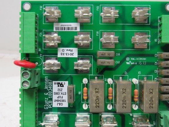 Glunz & Jensen 10034941 Rev D PCB Panel Fuse Board