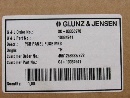 Glunz & Jensen 10034941 Rev D PCB Panel Fuse Board