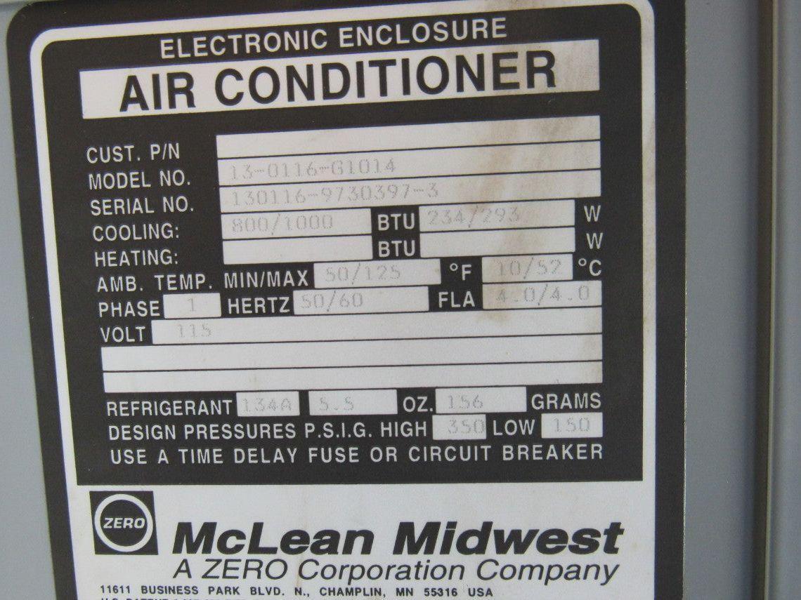 Hoffman 13-0116-G1014 115V 1 Ph 50/60Hz 296BTU Electrical Enclosure AC Unit