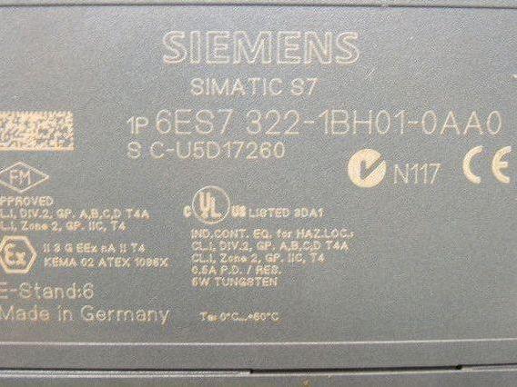 Siemens Simatic S7 6ES7322-1BH01-0AA0 24 VDC Output Module