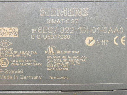 Siemens Simatic S7 6ES7322-1BH01-0AA0 24 VDC Output Module