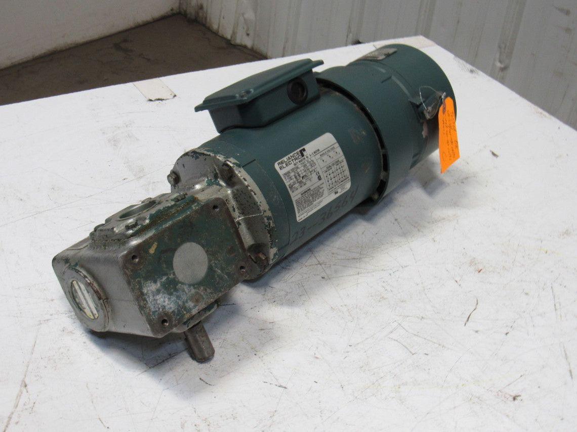 Reliance P56H3439U 5:1 Ratio 208-230/460V 1Hp 3Ph RH Output Gear Motor W/ Brake