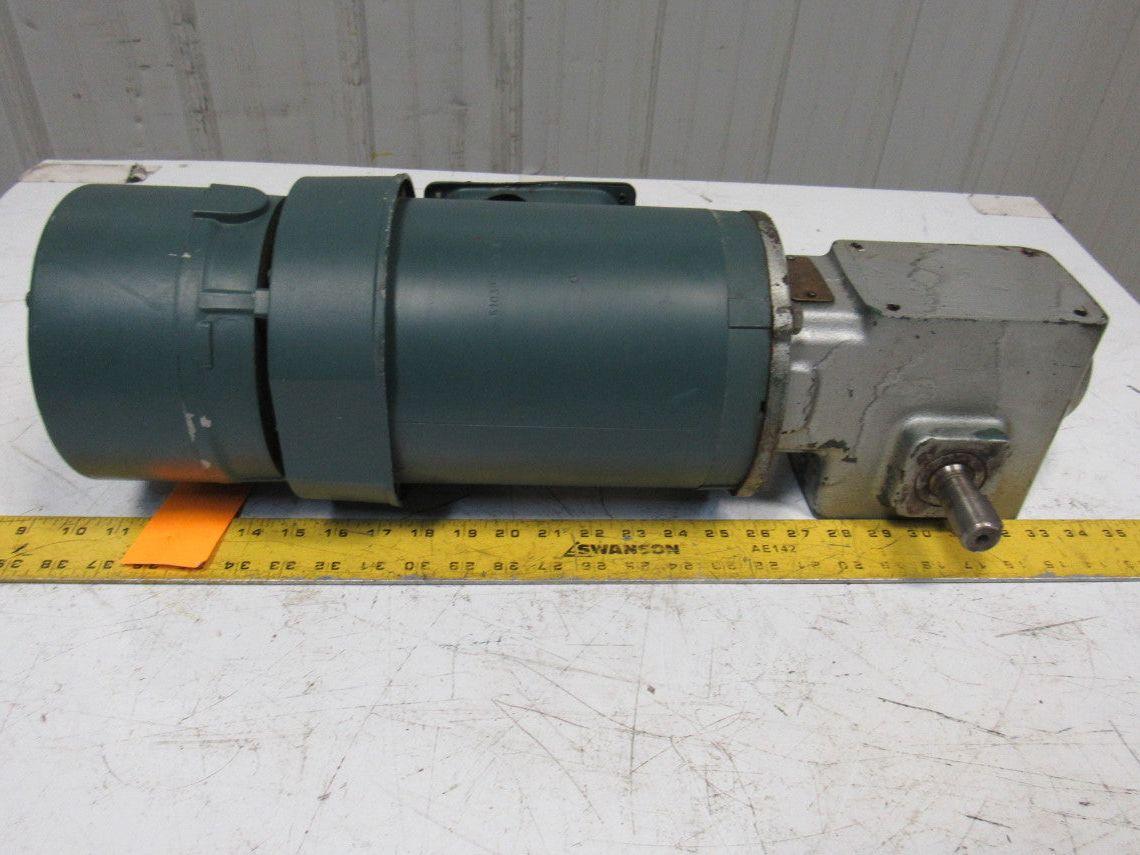 Reliance P56H3439U 5:1 Ratio 208-230/460V 1Hp 3Ph RH Output Gear Motor W/ Brake