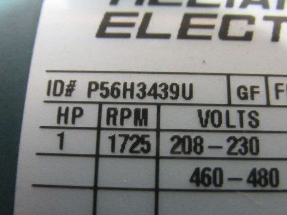 Reliance P56H3439U 5:1 Ratio 1Hp 3Ph 208-230/460-480V 60Hz Gear Motor W/Brake