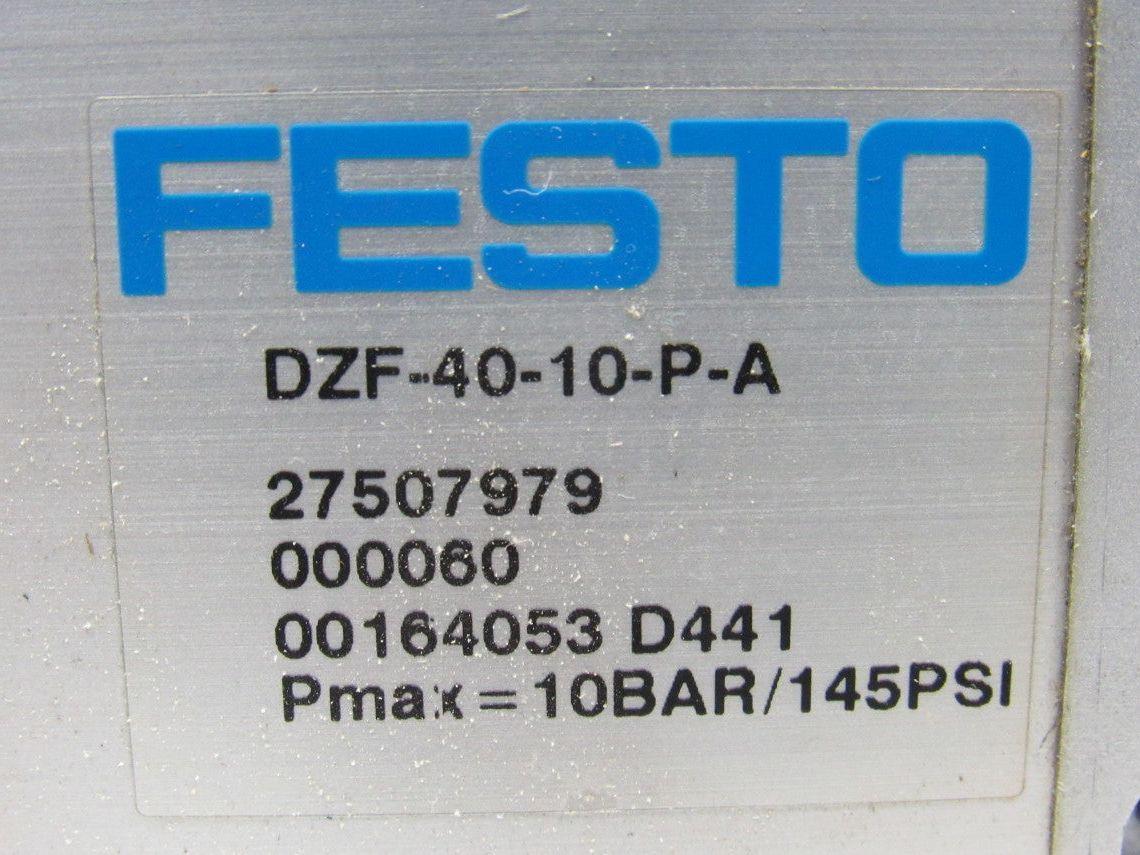 Festo DZF-40-10-P-A 10 Bar 145PSI Flat Pneumatic Air Cylinder Punch Head