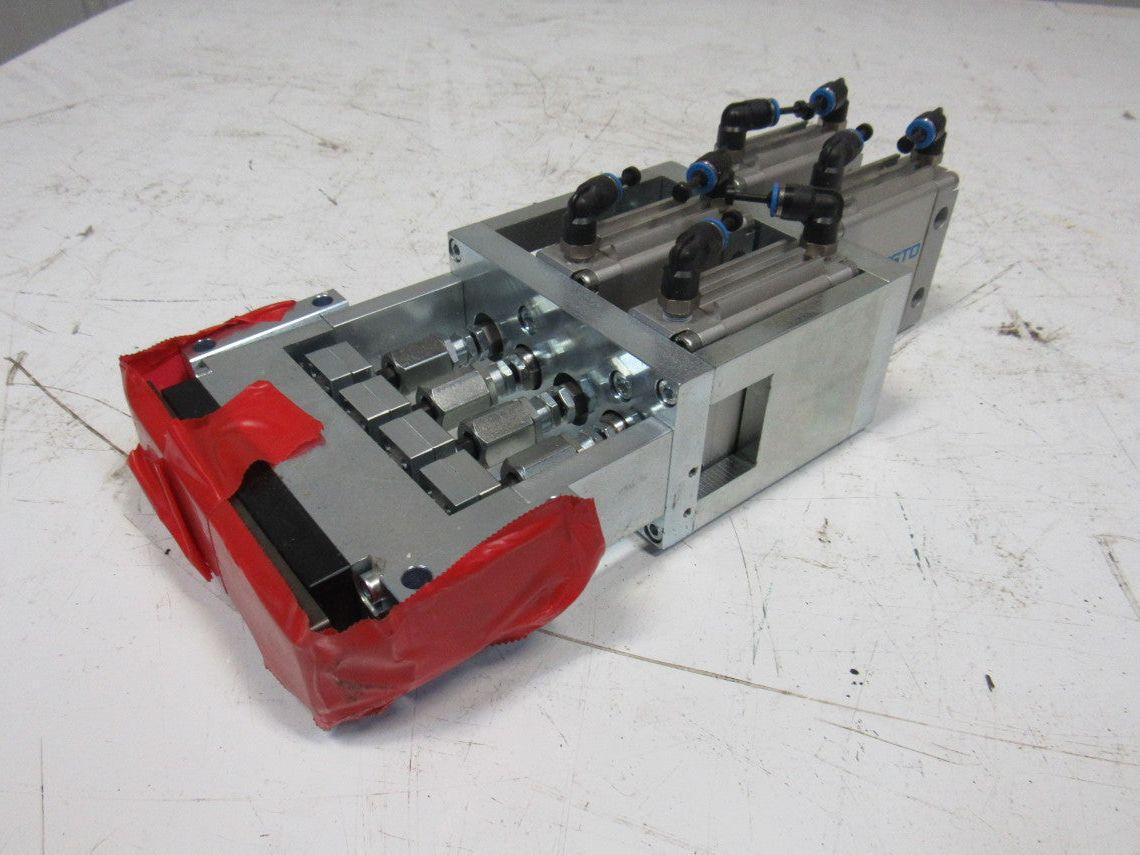 Festo DZF-40-10-P-A 10 Bar 145PSI Flat Pneumatic Air Cylinder Punch Head