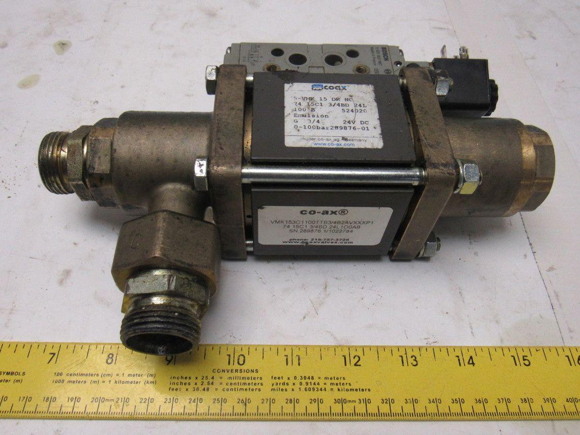 Coax 5-VMK 15DR NC 3/2 Way 0-100 Bar 24V Coil Solenoid Operated Pneumatic Valve