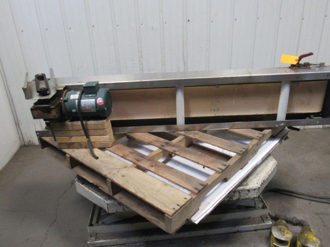 Stainless Steel Frame Plastic Slide Slider Bed Belt Conveyor 9"W x 72"L 3PH