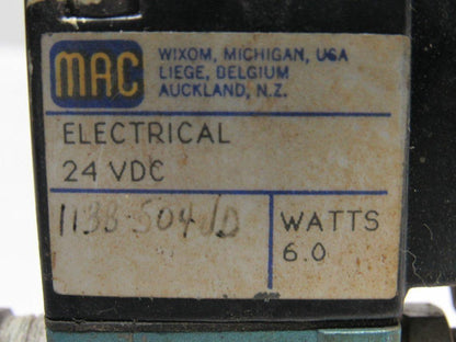 MAC 113B-5040JD Pneumatic Solenoid Valve 24VDC 1/4" NPT