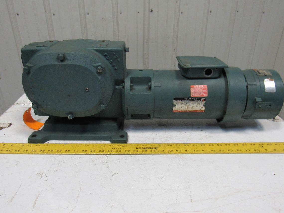 Reliance 56CM21B M626985001SR 1HP Gear Motor Box Drive w/ Brake 50:1 Ratio