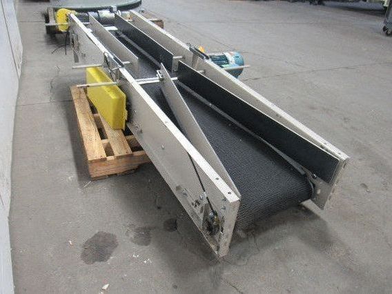 Adjustable Incline Slide Slider Bed Belt Conveyor 16"x 102" OAL  230/460V 3Ph
