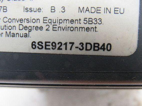 Siemens 6SE9217-3DB40 Drive 4Hp 400-500V Input 0-Input V Output 0-400 Hz Output