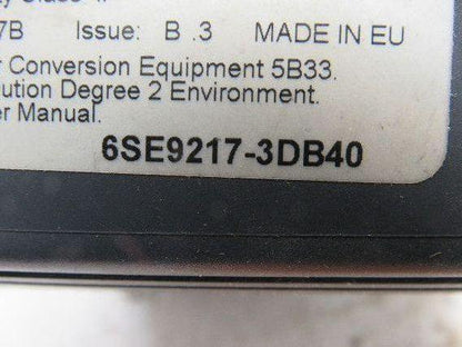 Siemens 6SE9217-3DB40 Drive 4Hp 400-500V Input 0-Input V Output 0-400 Hz Output