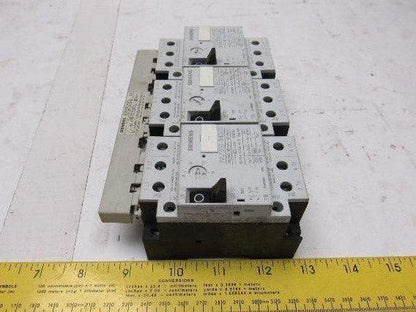 Siemens (1) 3VU1300-1NH00 & (2) 3VU1300-1MG00 Motor Starter W/Buss Connector