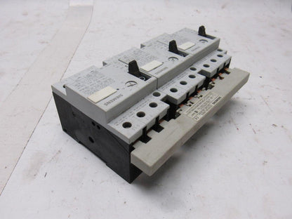Siemens (1) 3VU1300-1NH00 & (2) 3VU1300-1MG00 Motor Starter W/Buss Connector